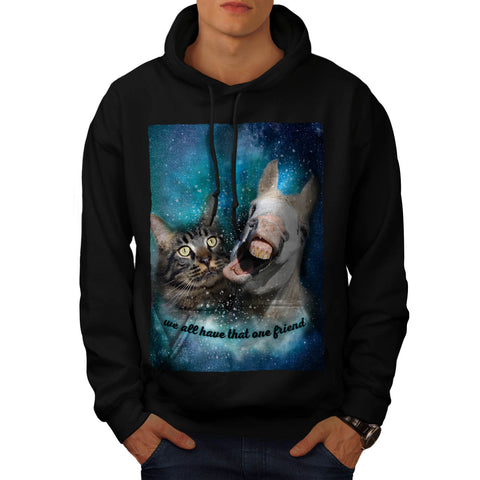 Donkey Cat Friend Mens Hoodie