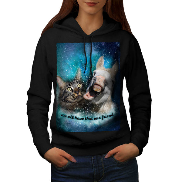 Donkey Cat Friend Womens Hoodie