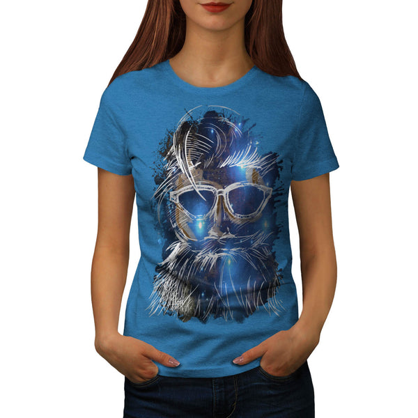 Space Hipster Beard Womens T-Shirt