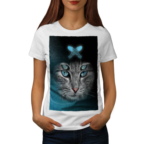 Monster Eye Cat Womens T-Shirt