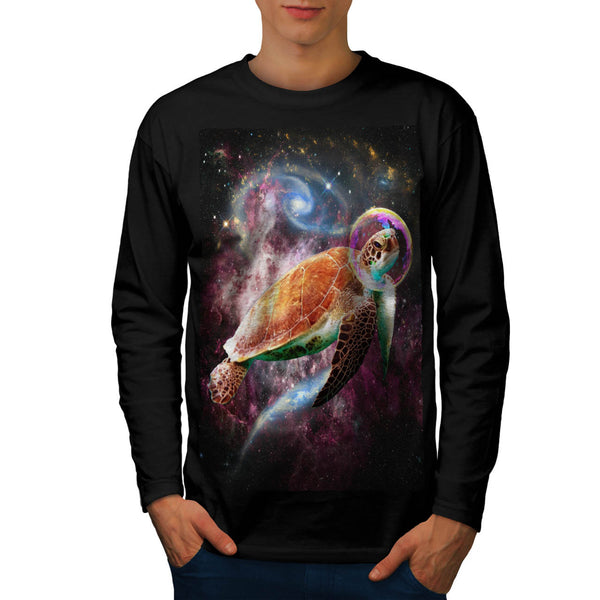 Outer Space Turtle Mens Long Sleeve T-Shirt