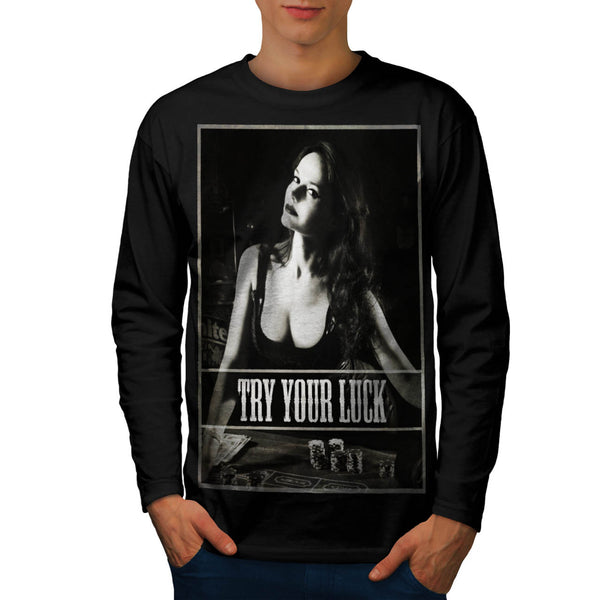 Gambling Casino Girl Mens Long Sleeve T-Shirt