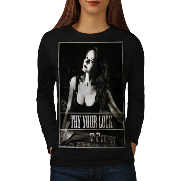 Gambling Casino Girl Womens Long Sleeve T-Shirt