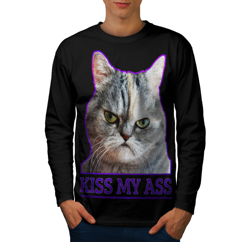 Kiss My Ass Kitten Mens Long Sleeve T-Shirt