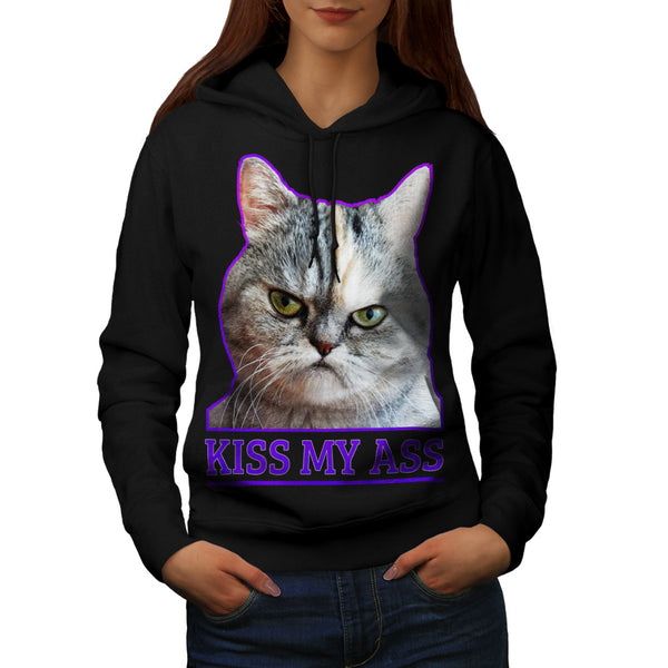 Kiss My Ass Kitten Womens Hoodie