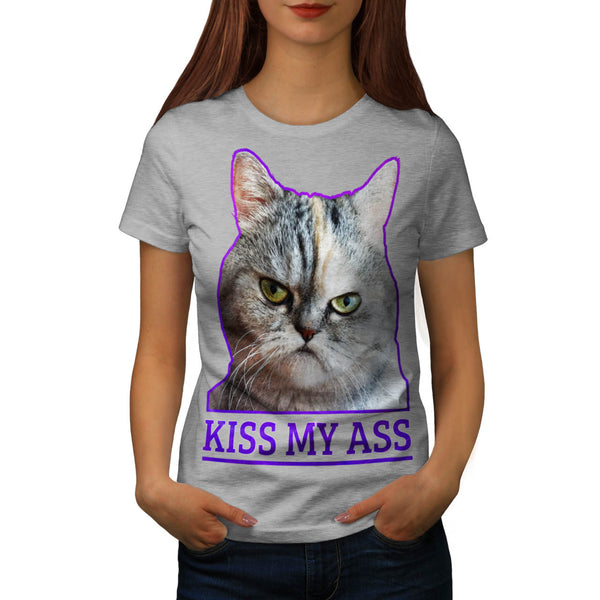 Kiss My Ass Kitten Womens T-Shirt