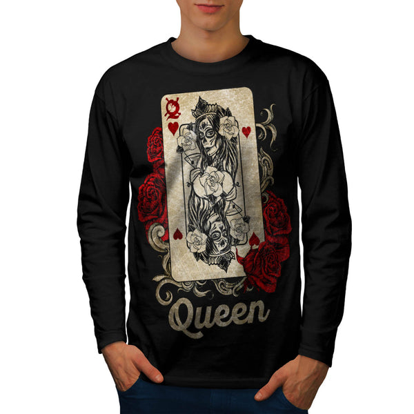 Gamble Card Queen Mens Long Sleeve T-Shirt
