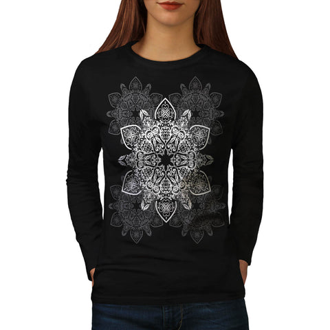 Indian Summer Pattern Womens Long Sleeve T-Shirt