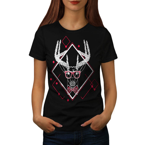 Hipster Swag Reindeer Womens T-Shirt