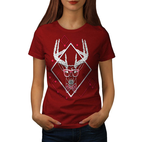 Hipster Swag Reindeer Womens T-Shirt