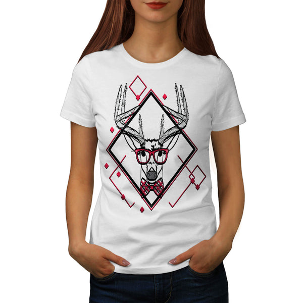 Hipster Swag Reindeer Womens T-Shirt