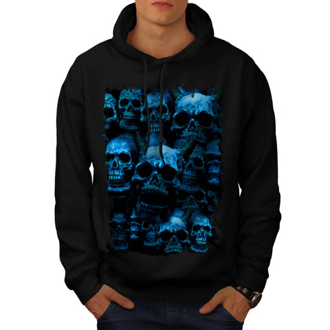 Skull Hipster Glow Mens Hoodie