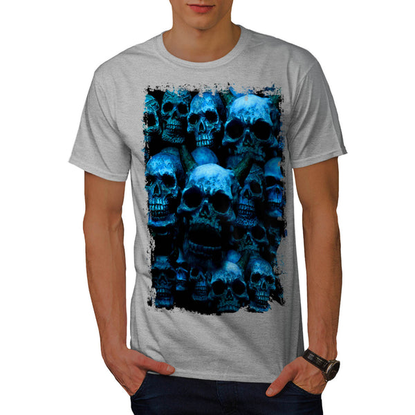 Skull Hipster Glow Mens T-Shirt