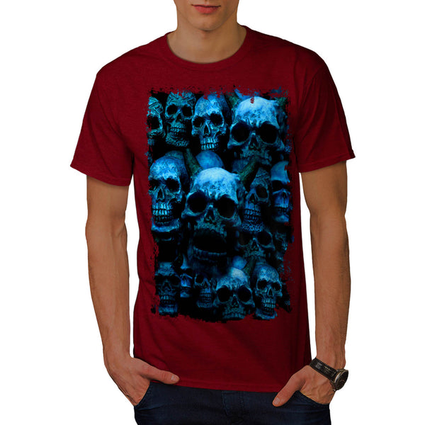 Skull Hipster Glow Mens T-Shirt