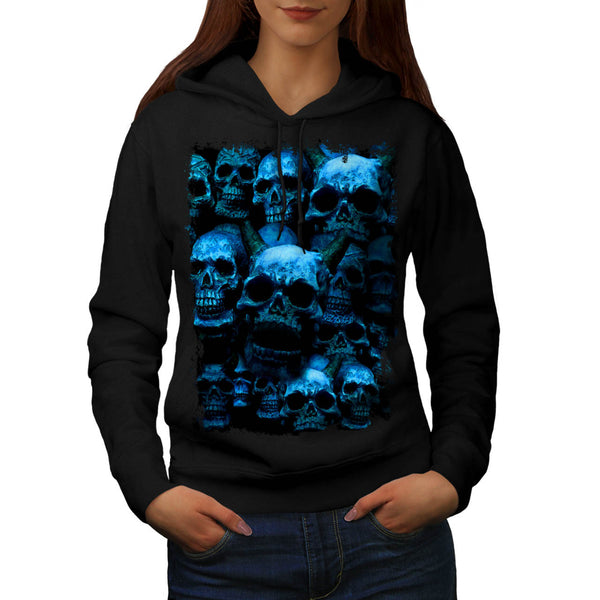 Skull Hipster Glow Womens Hoodie