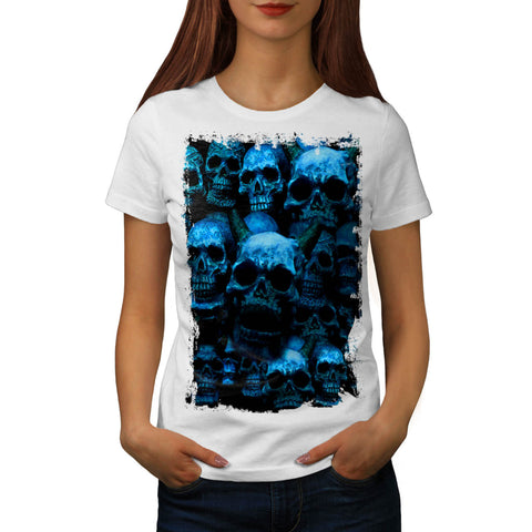 Skull Hipster Glow Womens T-Shirt