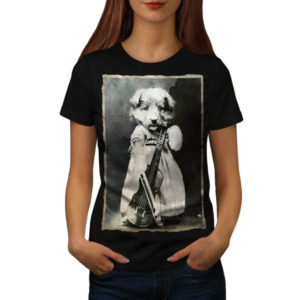 Vintage Dog Violin Womens T-Shirt