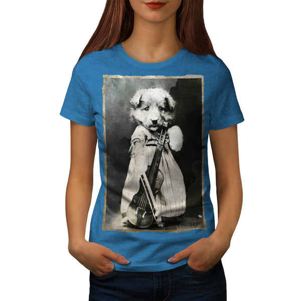 Vintage Dog Violin Womens T-Shirt
