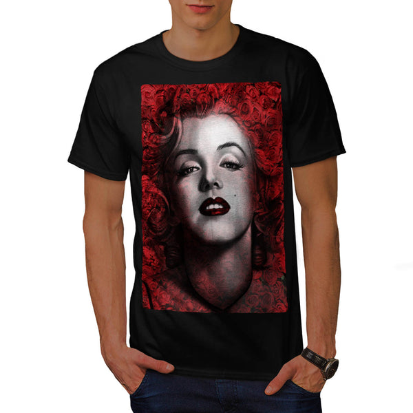 Flower Woman Face Mens T-Shirt