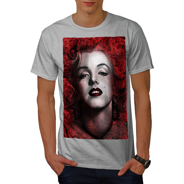 Flower Woman Face Mens T-Shirt