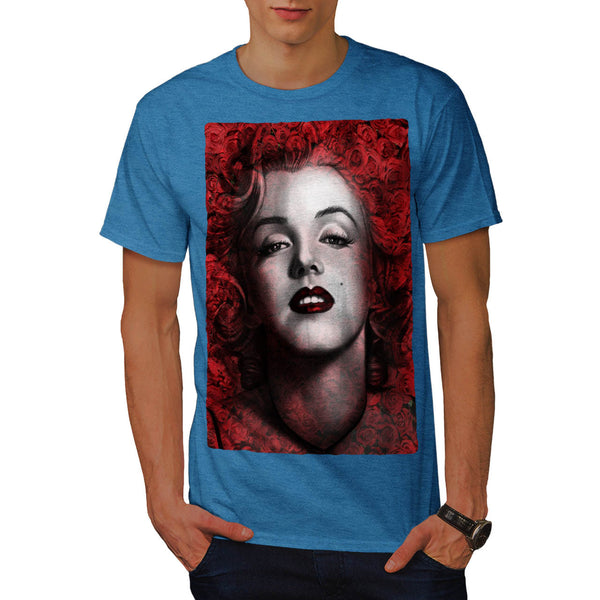 Flower Woman Face Mens T-Shirt