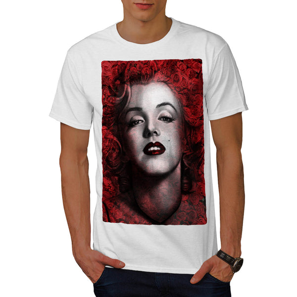 Flower Woman Face Mens T-Shirt