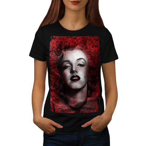 Flower Woman Face Womens T-Shirt
