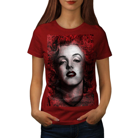 Flower Woman Face Womens T-Shirt