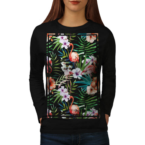 Flamingo Bird Habitat Womens Long Sleeve T-Shirt