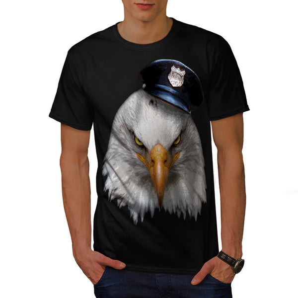 Eagle Cop Hat Head Mens T-Shirt