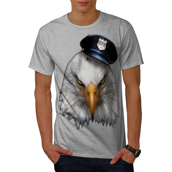 Eagle Cop Hat Head Mens T-Shirt