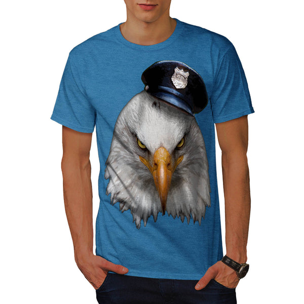 Eagle Cop Hat Head Mens T-Shirt