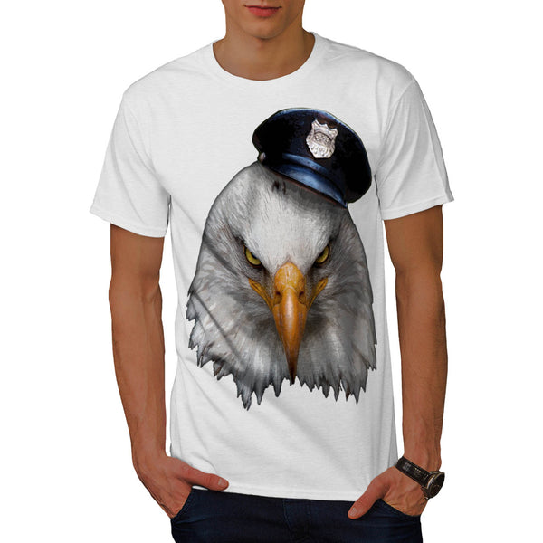 Eagle Cop Hat Head Mens T-Shirt