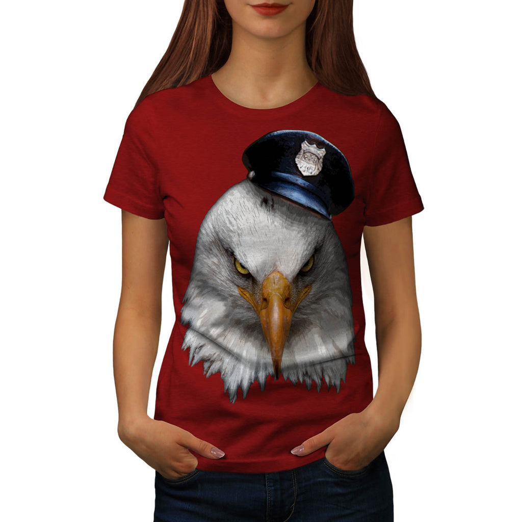 Eagle Cop Hat Head Womens T-Shirt