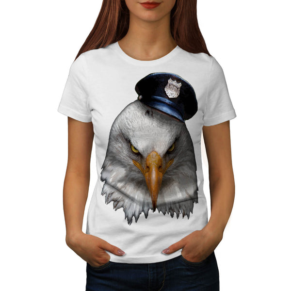 Eagle Cop Hat Head Womens T-Shirt