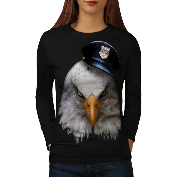 Eagle Cop Hat Head Womens Long Sleeve T-Shirt