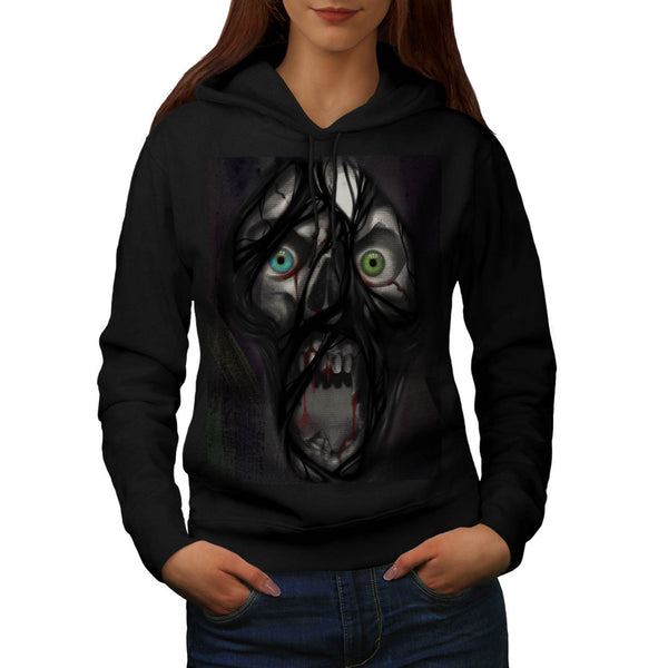 Scary Zombie Face Womens Hoodie