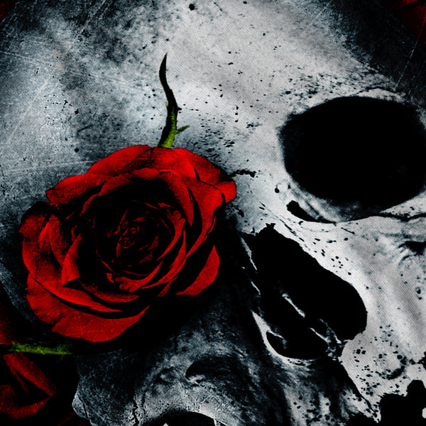 Skull Flower Rose Mens Long Sleeve T-Shirt