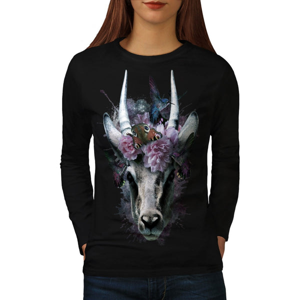 Antelope Cute Beauty Womens Long Sleeve T-Shirt
