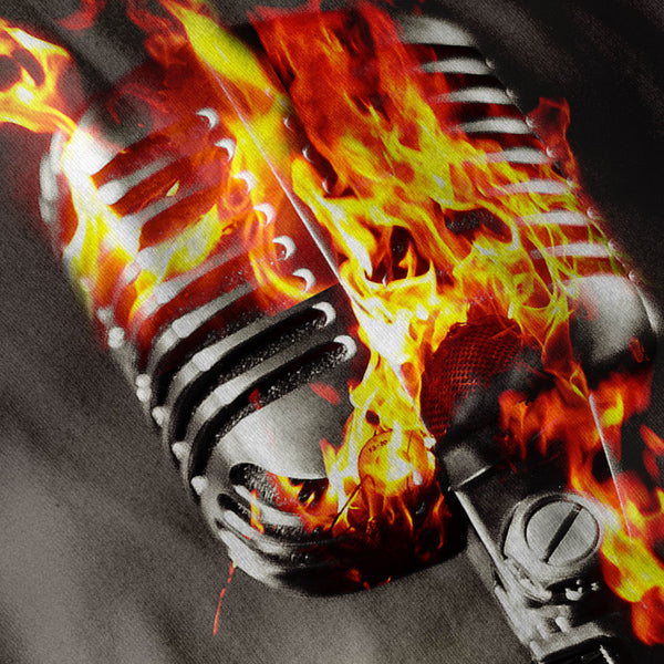 Microphone Fire Burn Womens Long Sleeve T-Shirt