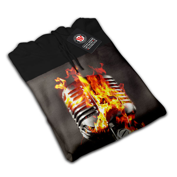 Microphone Fire Burn Mens Hoodie