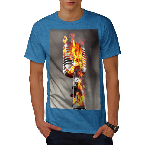 Microphone Fire Burn Mens T-Shirt