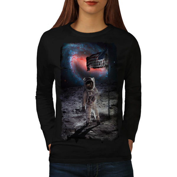 Open Space Astronaut Womens Long Sleeve T-Shirt