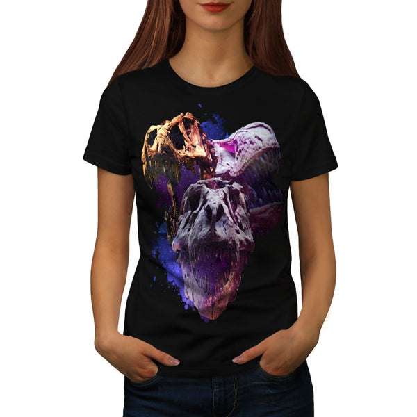 Skull Dinosaur Head Womens T-Shirt