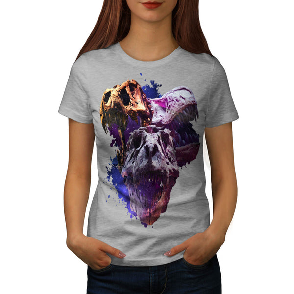 Skull Dinosaur Head Womens T-Shirt