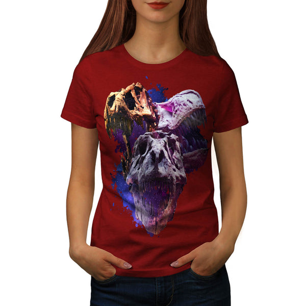 Skull Dinosaur Head Womens T-Shirt