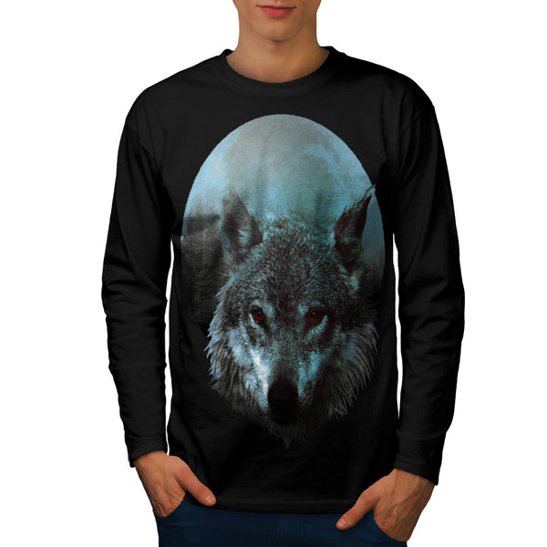 Wolf Moon Light Hunt Mens Long Sleeve T-Shirt