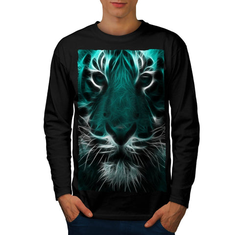 Animal Tiger Face Mens Long Sleeve T-Shirt