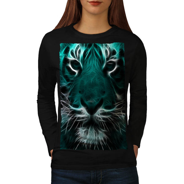 Animal Tiger Face Womens Long Sleeve T-Shirt