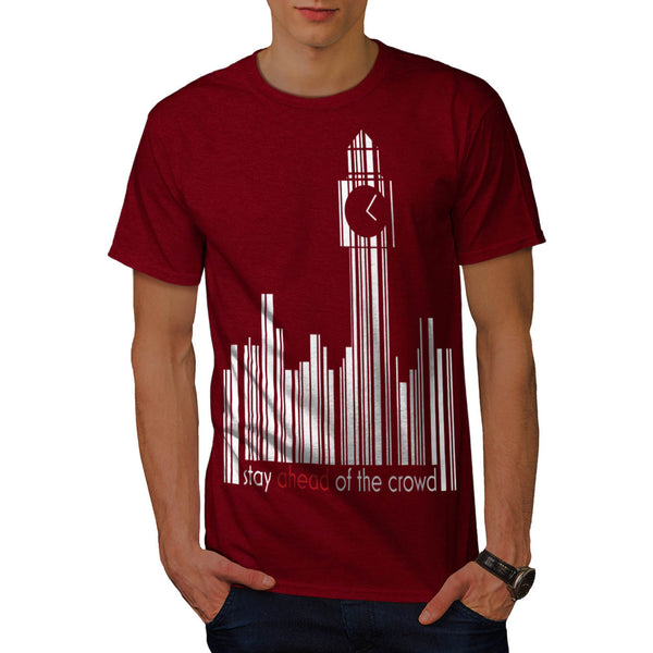 Barcode Clock Tower Mens T-Shirt